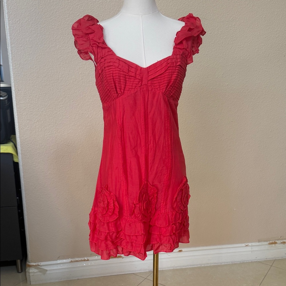 Elegant Red Ruffled Dress